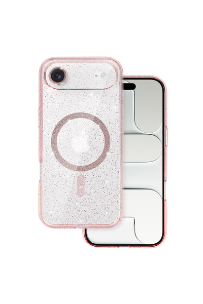 Toptel Husa pentru iPhone 17 Air, Magsafe cu sclipici, Roz Fumuriu