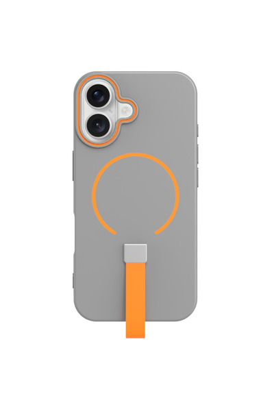 GrandMobile Husa iPhone 17, Loop subțire MagSafe, Gri-Portocaliu