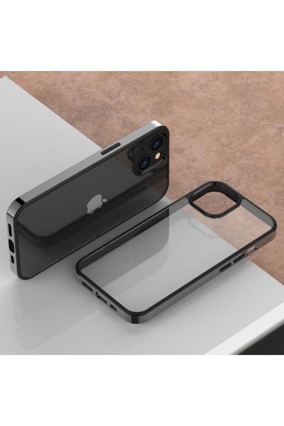 GrandMobile Husa cu ramă electroplacată pentru iPhone 13 Pro Max, Negru