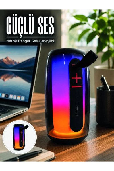 Rgb Işıklı Bluetooth Hoparlör Güçlü Ses Type-c Şarjlı Taşınabilir Kablosuz Speaker
