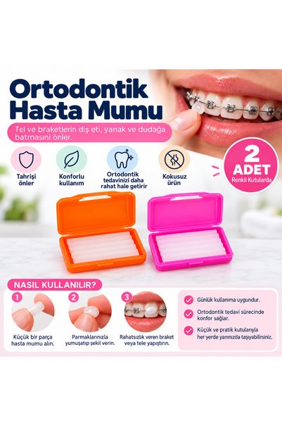 Ortodontik Hasta Mumu – 2 Adet Renkli Kutu