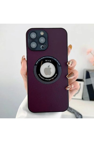 GrandMobile Husa Premium MagSafe din piele pentru iPhone 14 Pro, Mov închis