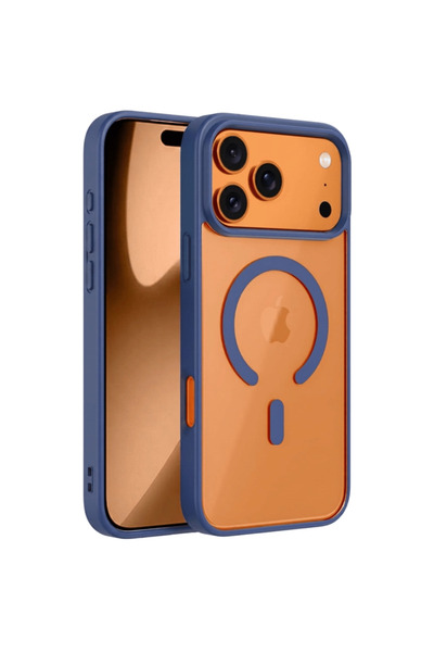 GrandMobile Husa iPhone 17 Air, MagSafe transparent, Albastru închis