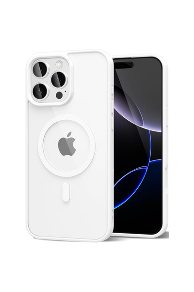 GrandMobile Husa iPhone 14 Pro Max, MagSafe, transparentă, albă