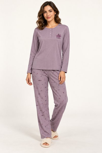 Mutlu City Women's Relaxed-Fit Cotton Pajama Set for Middle-Aged Women and Ol...