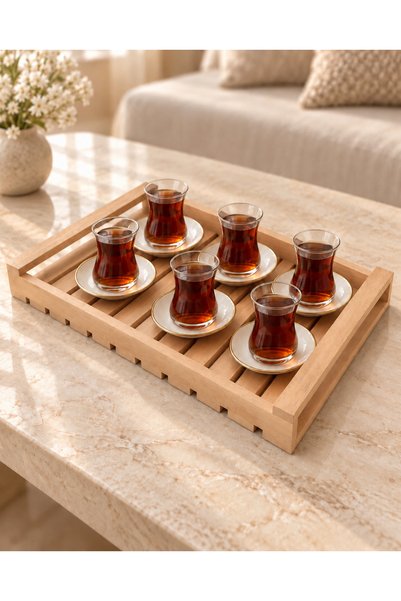 PENGU HOME صينية تقديم خشبية، مقاس 25 × 35 سم – صينية تقديم طبيعية من خشب الز...