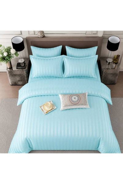 OEM Double bed linen, Fitted Sheet with Elastic, Finely Damask, 6 pieces, 2 p...