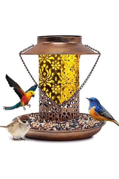 Homarket Bird Feeder, Solar Bird Feeder for Outdoors Hanging, Weatherproof an...