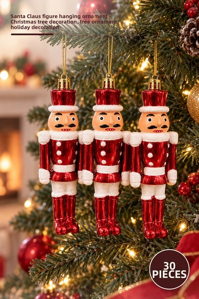 Yenilig 30 Santa Claus-Shaped Hanging Ornaments – Red Christmas Tree Decorati...
