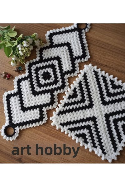 arte hobby Hand-knitted bridal set of 2 towels, in a gift box
