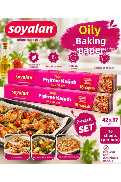 Soyalan Baking Paper/Grease-Resistant Paper, 2-Pack – 42 x 37 cm, 16 x 2 (32 ...