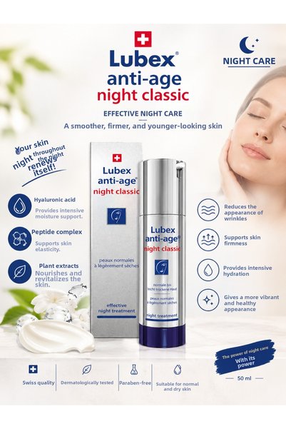 Lubex Anti-Age Night Classic 50 ml Overnight Moisturizing and Anti-Aging Face...