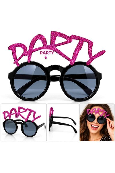 Ethab Ticaret Fuchsia glitter party party glasses