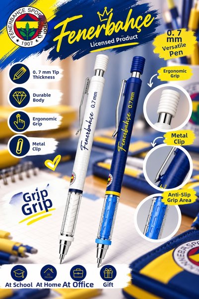 Fenerbahçe Licensed Versatil Pen 0.7 Dual-Tip Pen Set, Pens, School Stationer...