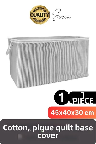 Tasarım Gray Striped Zippered Mini Size Storage Bag Pillow-Sweater-Clothing O...