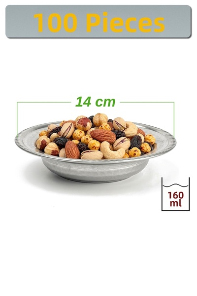 Binbir Trend 14 cm Chrome-Plated Steel Cookie and Breakfast Bowl, 160 ml | Ap...