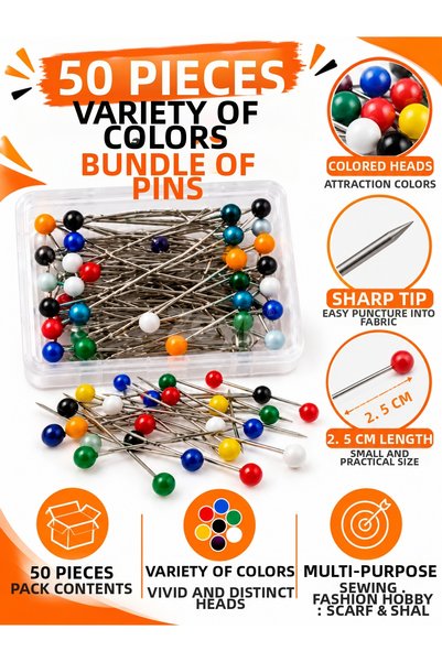 Zeyn Gross 50-Pack of Safety Pins in Various Colors, 2.5 cm – For Securing Sc...