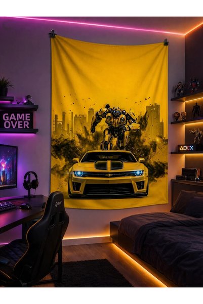 GREENDECOR Transformers Sports Car and Robot Action-Themed Wall Hanging