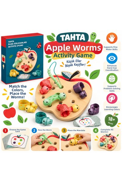 ASTRALTECH "Wooden Apple Worms" Activity Game—Price per Unit