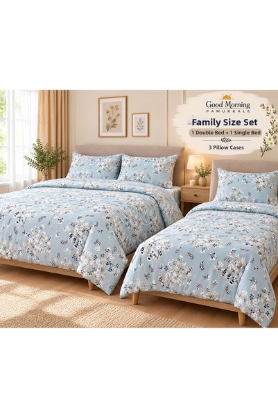 GOOD MORNİNG PAMUKKALE Family-Size 2-Piece Floral Print Budget Bedding Set—Re...