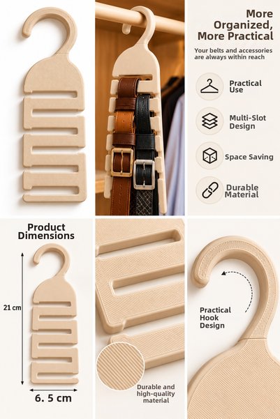 profbag Suport pentru curele – Organizator practic pentru interiorul dulapulu...