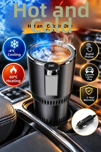 canrodi In-Car Heater/Cooler Cup Holder with Digital Display – Heats up to 60...