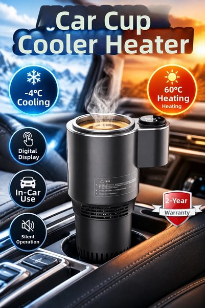 canrodi In-Car Heater/Cooler Cup Holder with Digital Display – Heats up to 60...