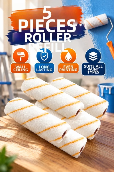 canrodi Set de 5 role de vopsea – pentru vopsirea pereților, tavanelor și det...
