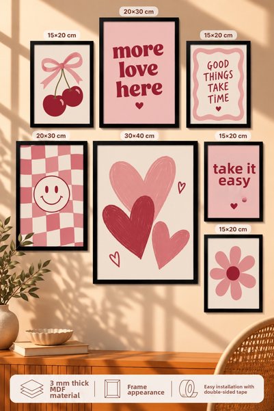 UNT 7-Piece Frame-Looking Modern Painting Set |   Retro & Pop Art |   Living ...
