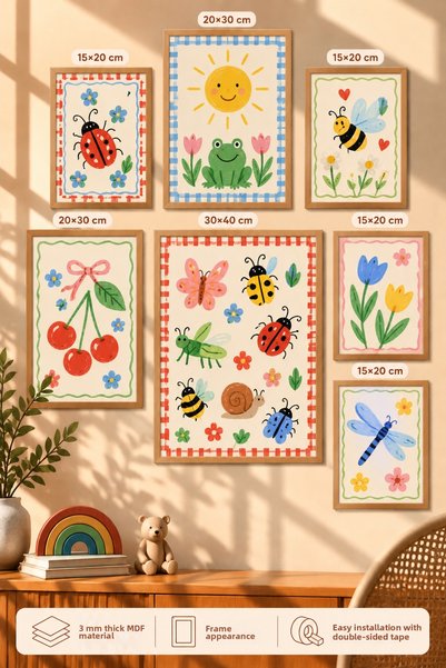 UNT 7-Piece Frame-Looking Modern Painting Set |   Retro & Pop Art - Children'...