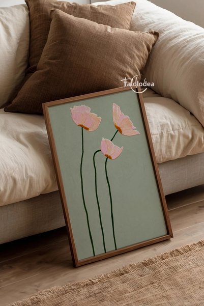 tablodea Niva - Tablou cu flori de păpădie roz – Poster imprimat premium cu r...