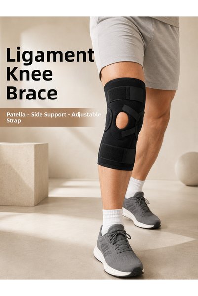 TheGencoo Ligament Supported Knee Brace Adjustable Velcro Open Patella Knee S...