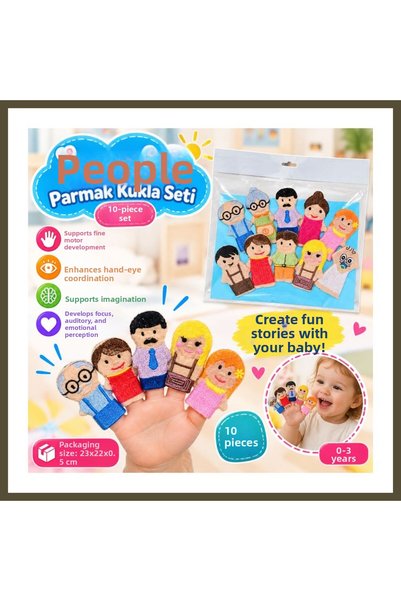 northcity n AND-5087 T Human Finger Puppet Set, Pack of 10 BX