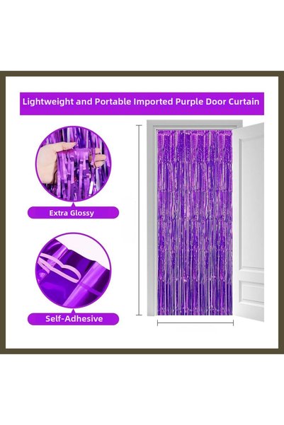 northcity n Purple Extra Metallic Shiny Fringed Backdrop Drapery Curtain, Imp...