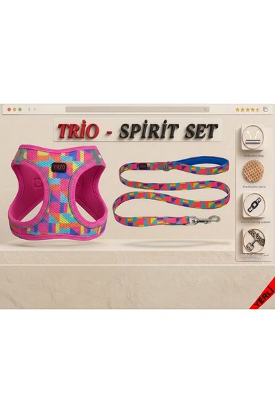 Trio Air -Mesh Small and Medium Breed Cat Dog Chest Harness Soft, Breathable,...