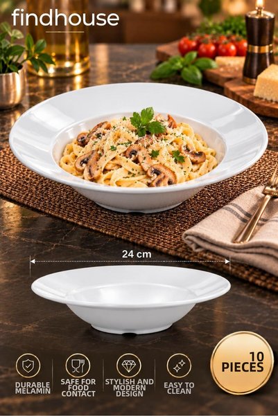 Bulika 10 Premium-Quality Melamine Pasta Plates for Wedding Trousseaus, Kitch...