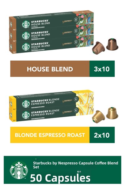 Starbucks كبسولات قهوة متوافقة مع نسبريسو من نسبريسو هاوس بليند 30 كبسولة، إس...