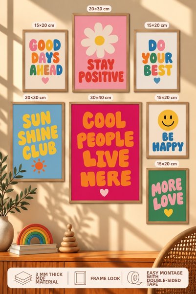 UNT 7-Piece Frame-Looking Modern Painting Set |   Retro & Pop Art - Children'...