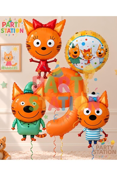 Parti Station Ki̇d-E-Cats Concept 9-Year-Old Foil Balloon Set, 5 Pieces, Kid ...