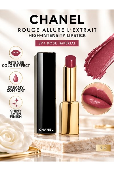 Chanel Rouge Allure L'Extrait - 874 Rose - Imperial Creamy Textured Shimmerin...