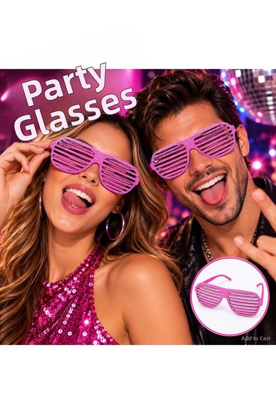ZERO LAND Spt-Gld Silver-Detailed Pink Eyeshade (214713) Party Glasses