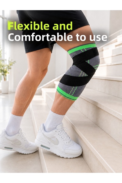 ucuzteknom Adjustable Cross-Band Sports Knee Brace Knitted Flexible Knee Support