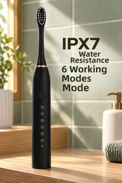 ucuzteknom Black Electric Toothbrush with Timer and Memory