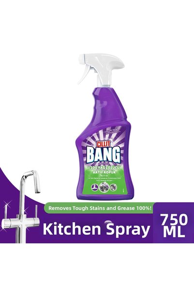 Cillit Bang Spray de curățare pentru bucătărie, îndepărtator de grăsime, murd...