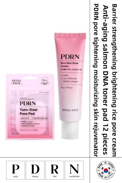 Dermal Pore-Tightening and Skin-Revitalizing Pdrn Tonic Pad (12 Pieces) and R...