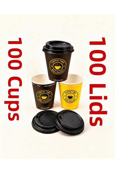 SB Ticaret 100 Pieces. |   8 oz Cardboard Cup |   100Pcs Cover | Coffee | Tea...