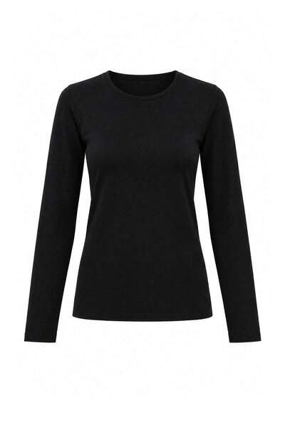 Trendyol Collection Black Crew Neck Fitted/Flex Knit Blouse Twoaw27Bz00393