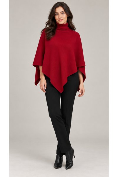 Sebir Moda Poncho tricotat cu guler înalt
