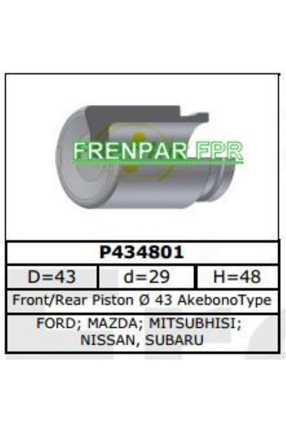 FPR Fren Kaliper Pistonu Ford, Hyundai Kia, Nissan