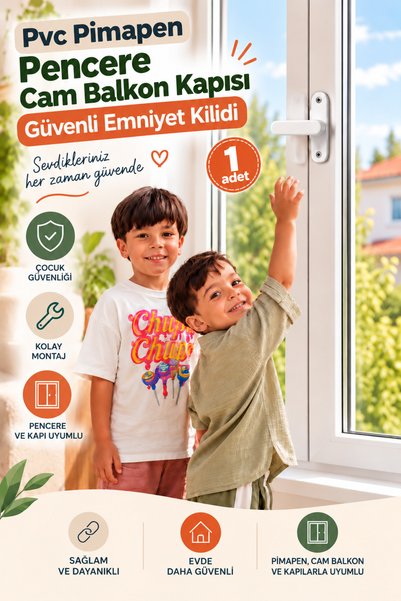 Abuy 1 Adet Pvc Pimapen Pencere Cam Balkon Kapısı Güvenli Emniyet Kilidi